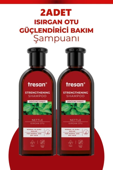Tresan Isırgan Otlu Dökülme Karşıtı Kuru ve Normal Saçlar Şampuan 300 ml 2 Adet ürün görseli 1