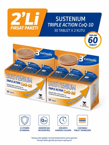 Sustenium Triple Action CoQ-10 30 Tablet 2 Adet ürün görseli 1