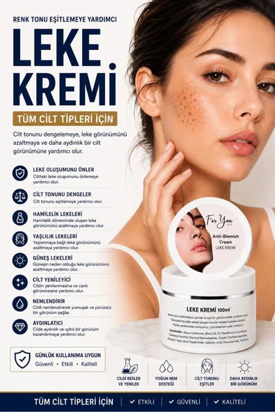 For You Gold Cilt Tonu Dengeleme, Hamilelik, Yaşlılık Ve Güneş Lekelerini Gidermeye Yardımcı Leke Kremi 100 ml ürün görseli 1