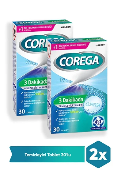 Corega 3 Dakikada Temizleyici 30 Tablet 2 Adet ürün görseli 1