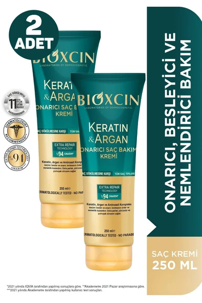 Bioxcin Saç Bakım Kremi Onarıcı Keratin & Argan 250 ml 2 Adet ürün görseli 1