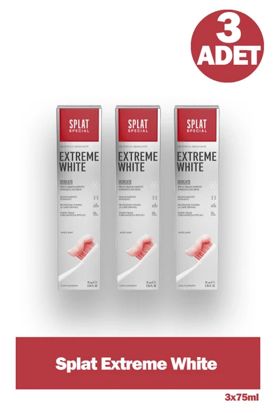 Splat Special Extreme White Beyazlatıcı Diş Macunu 75 ml 3 Adet ürün görseli 1