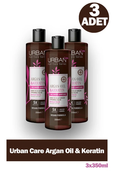Urban Care Argan Oil & Keratin 5X Besleyici Şampuan 350 ml 3 Adet ürün görseli 1