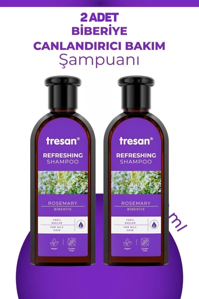 Tresan Biberiye Yağlı Saçlar İçin Bakım Şampuanı 300 ml 2 Adet ürün görseli 1