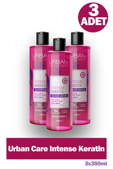 Urban Care Intense Keratin 5X Yıpranma Karşıtı Şampuan 350 ml 3 Adet ürün görseli 1