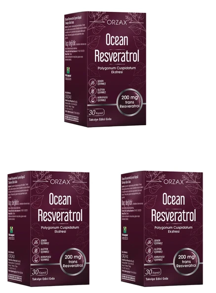 Ocean Resveratrol 200 mg 30 Kapsül 3 Adet ürün görseli 1