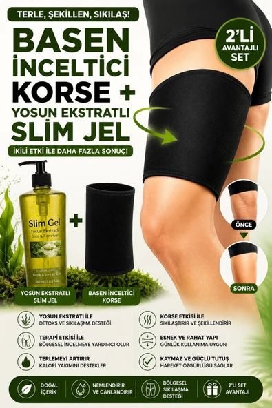 SLİM GEL Yosun Ekstratlı Slim Jel 250 ml ve Termal Basen Korsesi 2'li Set Sıkılaştırıcı Bakım Desteği ürün görseli 1