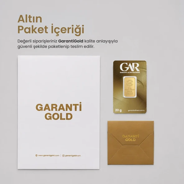 GarantiGold 20 Gr Külçe Altın - Resim 3