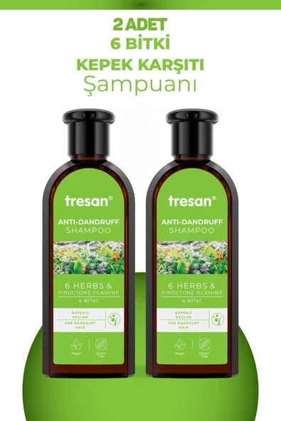 Tresan 6 Bitki Kepekli Saçlar İçin Bakım Şampuanı 300 ml 2 Adet ürün görseli 1