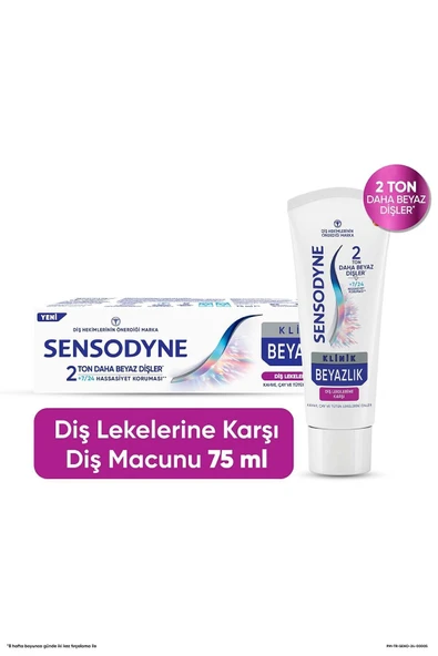 Sensodyne Klinik Beyazlık Diş Lekelerine Karşı Diş Macunu 75 ml ürün görseli 1