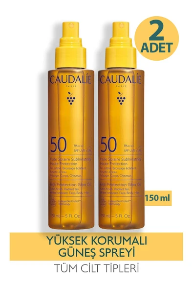 Caudalie High Protection Glow Oil SPF50+ 150 ml 2 Adet ürün görseli 1