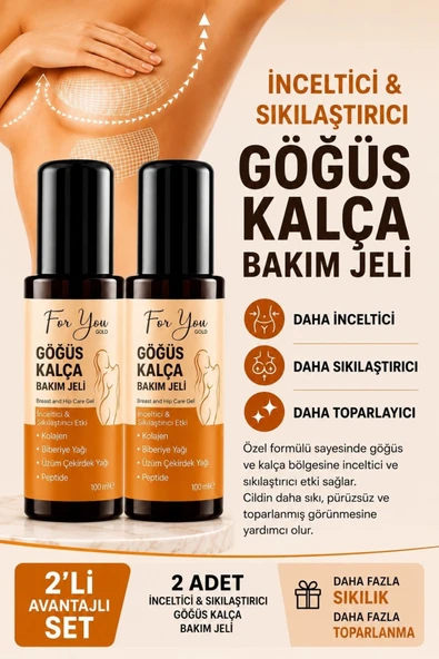 For You Gold Sıkılaştırıcı, Toparlayıcı, Küçültmeye Yardımcı Göğüs Ve Kalça Bakım Jeli 100 ml X 2 ADET ürün görseli 1