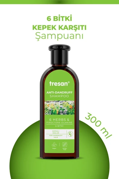 Tresan 6 Bitki Kepekli Saçlar İçin Bakım Şampuanı 300 ml ürün görseli 1