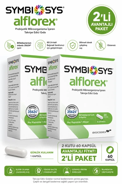 Symbiosys Alflorex Probiyotik 30 Kapsül 2 Adet ürün görseli 1