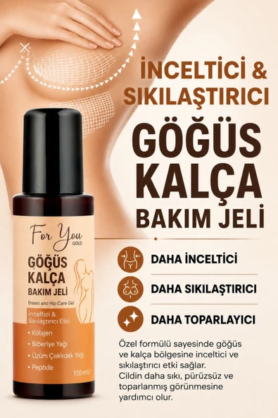 For You Gold Sıkılaştırıcı, Toparlayıcı, Küçültmeye Yardımcı Göğüs Ve Kalça Bakım Jeli 100 ml ürün görseli 1