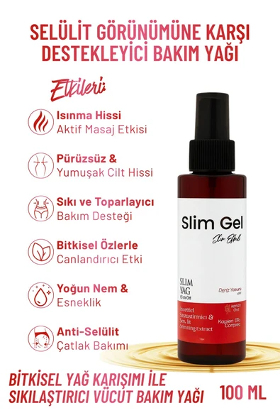 SLİM GEL Slim Oil – Bitkisel Yağ Karışımı ile Sıkılaştırıcı, Nemlendirici Pürüzsüzleştirici Vücut Bakım Yağı ürün görseli 1