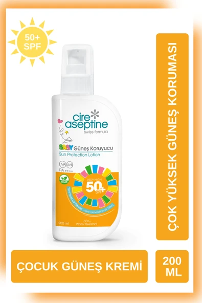Cire Aseptine Bebek Güneş Koruyucu Losyon SPF50 200 ml ürün görseli 1