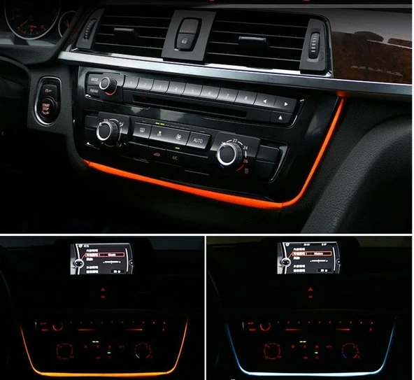 AUTOGP Bmw F30 klima çerçevesi paneli ledli ışıklı piano black ürün görseli 1