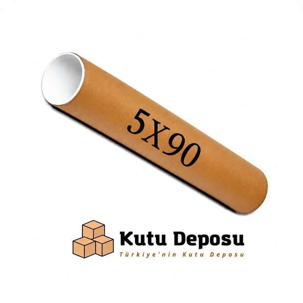 5x90 cm Kapaklı Silindir Postüp Rulo Gönderi Kutusu (5 ADET) ürün görseli 1
