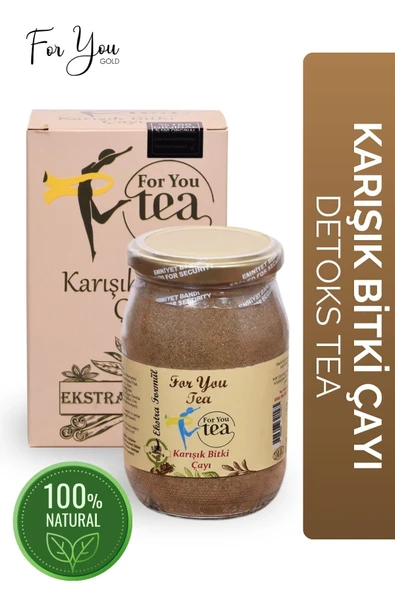 For You Gold For You Tea Detox Karışık Bitki Çayı ( Detoks Çay ) - 300 gr 2 aylık kullanım ürün görseli 1