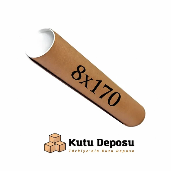 8x170 cm Kapaklı Silindir Postüp Rulo Gönderi Kutusu (5 ADET) ürün görseli 1