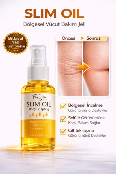 For You Gold İnceltmeye Ve Sıkılaştırmaya Yardımcı Selülit Karşıtı Slim Oil, Yağ 60 ml ürün görseli 1