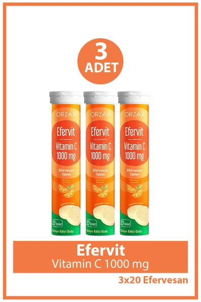 Efervit Vitamin C 1000 mg 20 Efervesan Tablet 3 Adet ürün görseli 1