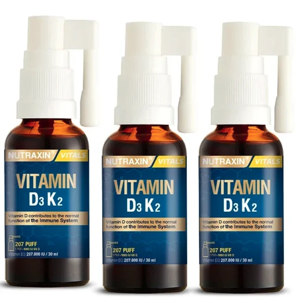 Nutraxin Vitamin D3K2 Sprey 30 ml 3'lü ürün görseli 1