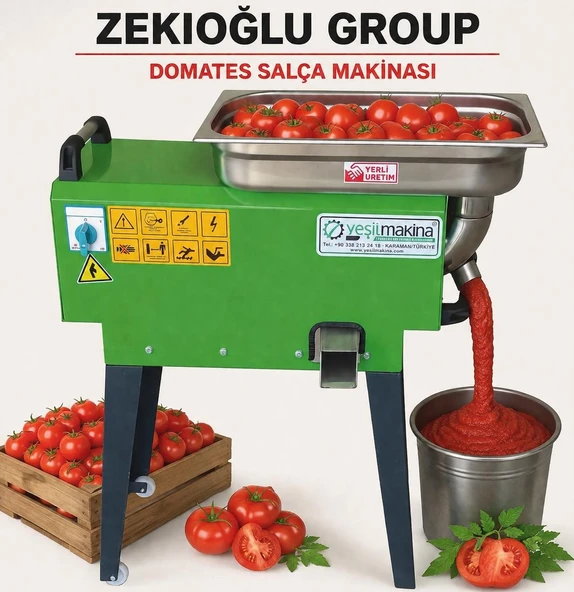 Yeşil Makina Elektrikli Domates Salça Makinesi 3 HP SM 500  Saatte 500 KG Kapasiteli DOMATES MAKİNASI SALÇA MAKİNASI ürün görseli 1