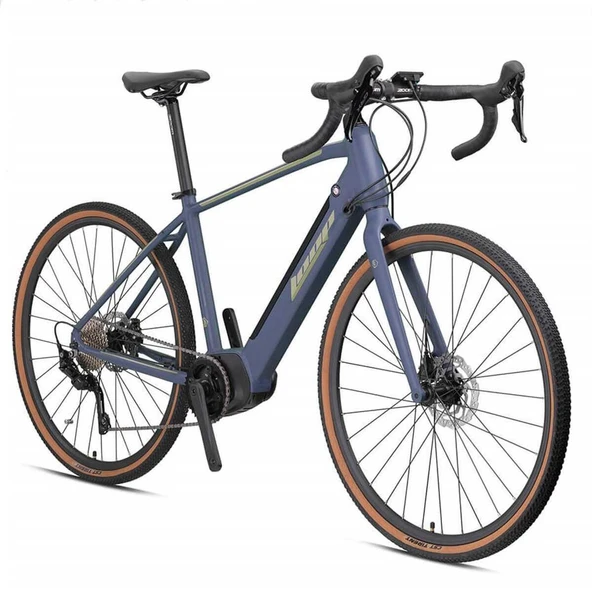 KRON POTENZA - 28" - Gravel 18.5' - 10 Vites - Elektrikli - Mat Gri-Yeşil/Mat Füme ürün görseli 1