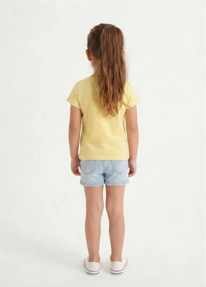 Kız Çocuk Sarı T-Shirt - Resim 3