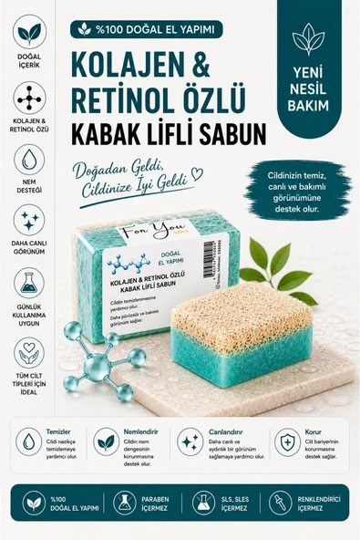 For You Gold Kabak Lifli El Yapımı Kolajen & Retinol Özlü Sabun (Collagen Sabun) ürün görseli 1