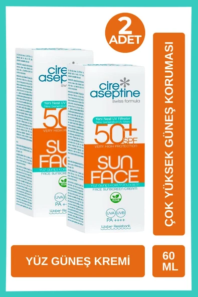 Cire Aseptine Yüz Güneş Koruyucu Krem SPF50+ 60 ml 2 Adet ürün görseli 1
