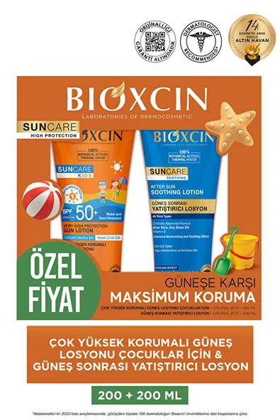Bioxcin Sun Kids 200 ml + Aftersun 200 ml Kofre ürün görseli 1