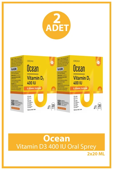 Ocean Vitamin D3 400 IU Oral Sprey 20 ml 2 Adet ürün görseli 1