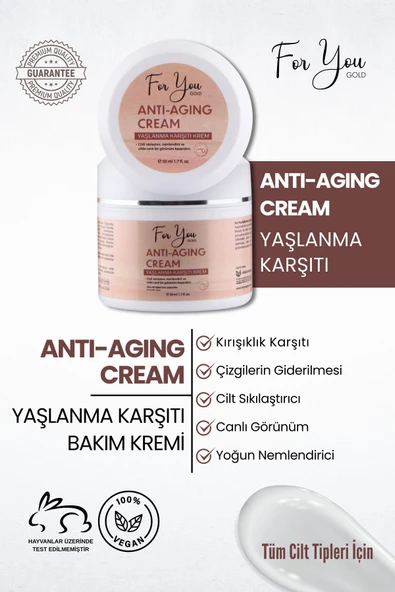For You Gold Kırışıklık Ve Yaşlanma Karşıtı Sıkılaştırıcı Etkili Anti-aging Cilt Bakım Kremi 50 ml ürün görseli 1