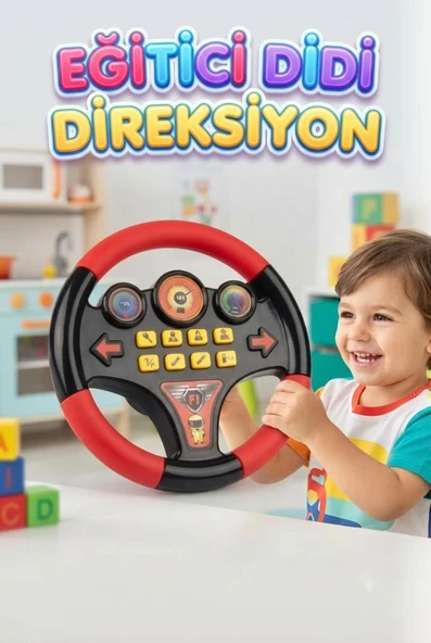 Eğitici Sesli Direksiyon – Minik Sürücülerin Eğlenceli Yol Arkadaşı! ürün görseli 1