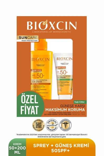 Bioxcin Suncare K/Y Krem SPF50 50 ml + Sprey 200 ml - Kofre ürün görseli 1