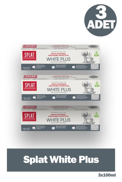 Splat White Plus Beyaz Diş Macunu 100 ml 3 Adet ürün görseli 1