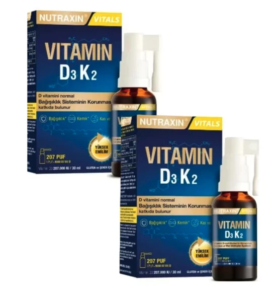 Nutraxin Vitamin D3 K2 Sprey 30 ml 2'li ürün görseli 1