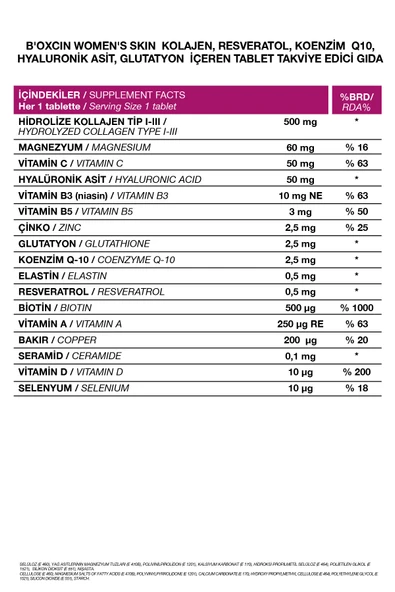 Bioxcin Womens Skin Tablet 30'lu - Resim 6