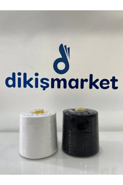 dm dikişmarket dikiş makina kullananlar için (yarım kg) siyah /beyaz dikiş makina ipi YARIM KG SİYAH / BEYAZ ürün görseli 1