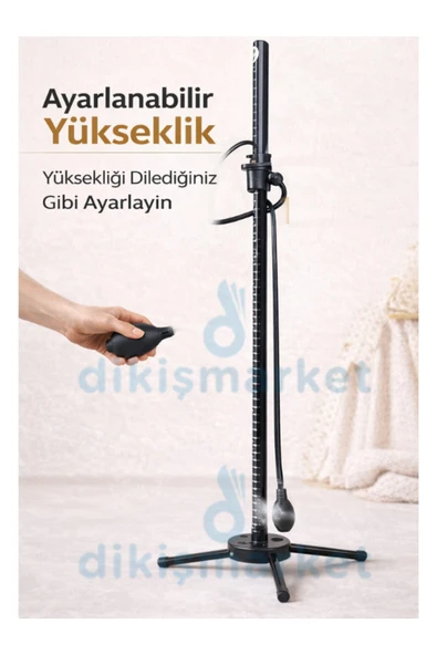 dm dikişmarket Etek Boy Ölçme Aparatı Pudralı Siyah ürün görseli 1