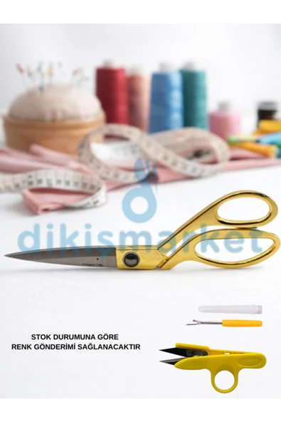 dm dikişmarket Kumaş Kot Deri Kesim Profesyonel Terzi makası Altın makas seti ürün görseli 1