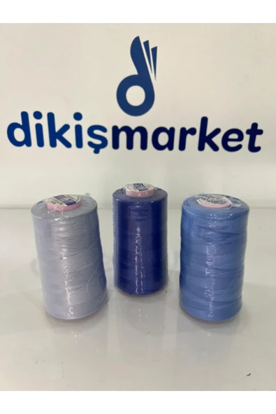dm dikişmarket OLTALI 120no dikiş ipi makina ipi kopmaz 5000mt 3 adet ip Mavi ürün görseli 1