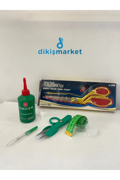 dm dikişmarket SİNGER DİKİŞ MAKİNALARI UYUMLU YAĞ,KUMAŞ KOT KESİM 24.2CM PROFESYONEL TERZİ MAKASI,ZİGZAG MAKASI Metalik ürün görseli 1