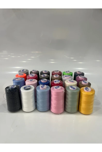 dm dikişmarket OLTALI 24 LÜ DİKİŞ İPİ 5000MT ( BAYİ GÜVENCESİYLE ) Çok Renkli ürün görseli 1