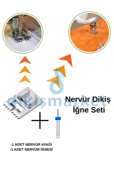 dm dikişmarket singer Zetina Bindallı Kiwi Dikiş Makinası Çift Iğne Ve Nervür Ayak Seti nervür seti ürün görseli 1