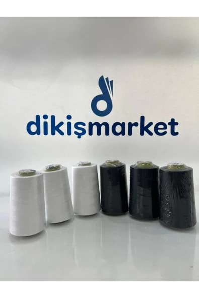 dm dikişmarket makina kullananlar için siyah / beyaz SİYAH/BEYAZ 3 ER ADET ürün görseli 1