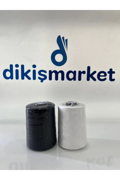 dm dikişmarket dikiş makina ipi 36 no oltalı siyah beyaz 50 NO SİYAH / BEYAZ ürün görseli 1